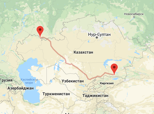 маршрут Чингирлау — Алматы маршрут пути следования Чингирлау — Алматы