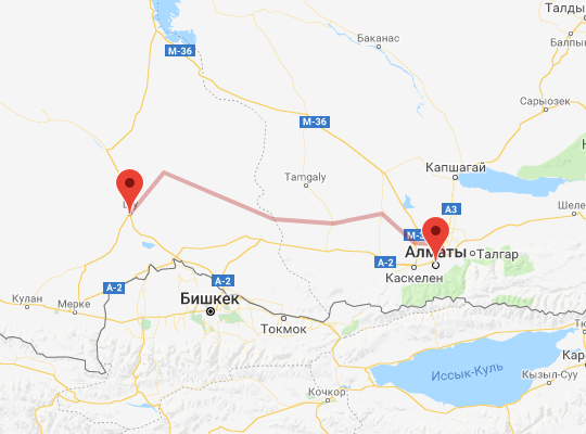 маршрут Шу — Алматы маршрут пути следования Шу — Алматы