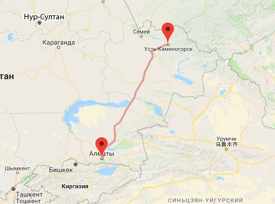 маршрут Алматы — Защита маршрут пути следования Алматы — Защита