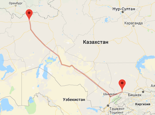 Тараз - Ақтөбе бағыты Тараз - Ақтөбе бағытының қозғалыс маршруты