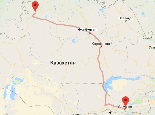 маршрут Рудный — Алматы маршрут пути следования Рудный — Алматы