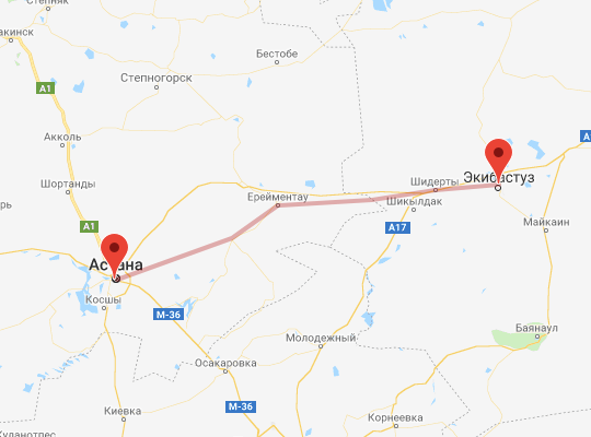 Карта города экибастуз