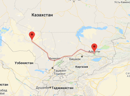 маршрут Кызылорда — Алматы маршрут пути следования Кызылорда — Алматы